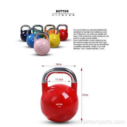 Competencia de fitness de gimnasio personalizado Color de fundición de hierro Kettlebell